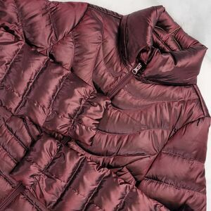 a.n.a. Womens Premium Quilted Down Full Zip Puffer Jacket Sz M Mock Neck w/ Hood